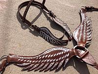 13537 Angel Wing headstall and breastcollar set