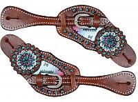 1636 Pastel Navajo diamond spur straps