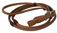 19068 8ft Argentina cow leather reins with burgundy braided rawhide accents and Conway buckles.