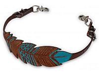 19206 Cut-out, hand painted feather wither strap