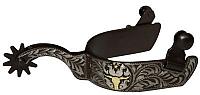 2589144 Antiqued brown spur with longhorn concho