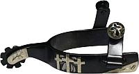 288703 black steel spur with silver engraved "crosses" and silver accents