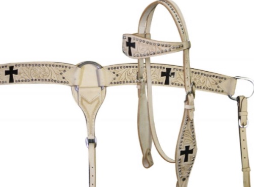 7168 light leather cowhide cross tack set