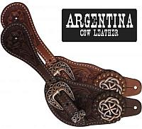 30655 Ladies Size Argentina Cow Leather Celtic Knot Spur Straps