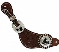 4934 ladies size spur strap with floral tooling