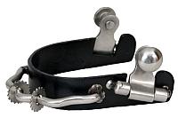 l95039 adies/youth size black steel bumper rowel spur with 2 small rowels for added kick