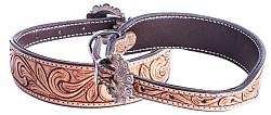DC-102 leather tooled dog collar