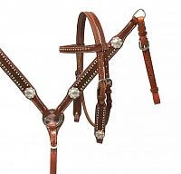13592 Leather Pony Set with silver conchos