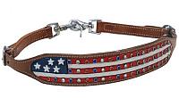 WS-05 American flag rhinestone wither strap