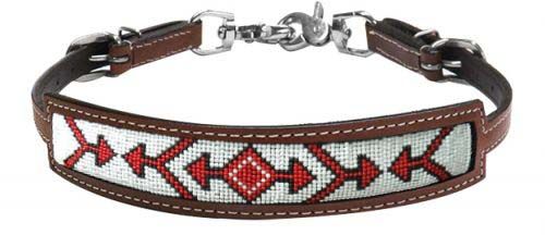 Red white beaded arrow wither strap
